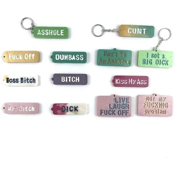 Juego de moldes de resina para llavero de Swear Words 2_3