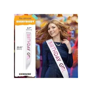 CORRURE Banda de cumpleaños para niña con papel de_4