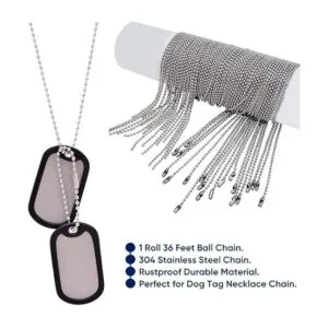 Wayilea Cadena de bolas de acero inoxidable de 36 pies_4