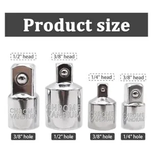 Dianrui Juego de 4 adaptadores de enchufe plateado 14 x_2