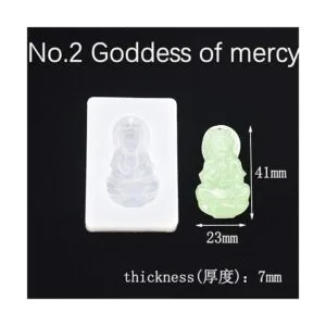 Paquete de 5 moldes de amuleto tradicional chino de Buda_3