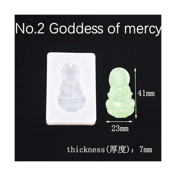 Paquete de 5 moldes de amuleto tradicional chino de Buda_3