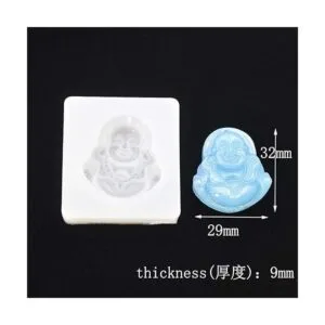 Paquete de 5 moldes de amuleto tradicional chino de Buda_5