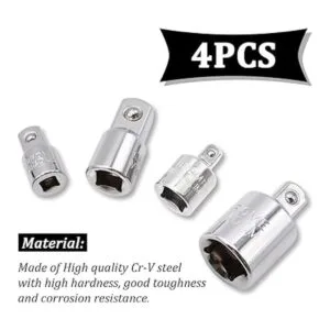 Dianrui Juego de 4 adaptadores de enchufe plateado 14 x_3