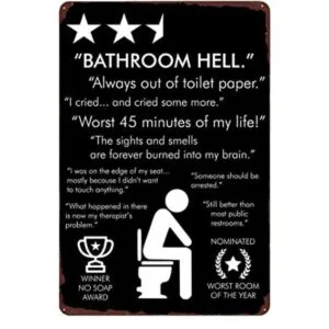Baño Hell Cartel de metal vintage La peor habitación_1