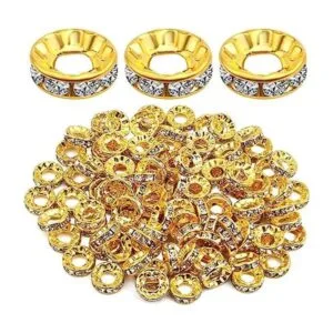 BronaGrand 100 cuentas espaciadoras de diamantes de_1