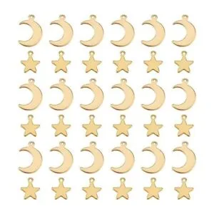 UNICRAFTALE Dijes de estrella y luna de colores mixtos_1