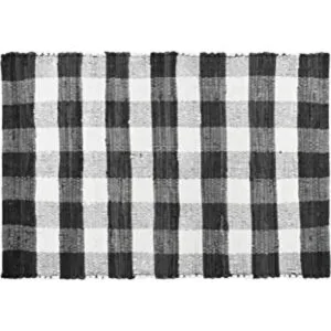 GLAMBURG Alfombra de algodón a cuadros a cuadros lavable_1