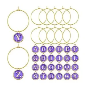 Aylifu 60 anillos dorados de copa de vino de 0.984 in y 2_1