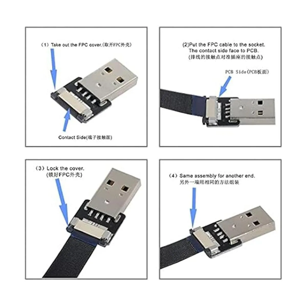 Cablecc USB 2.0 tipo A macho a micro USB de 5 pines macho_7