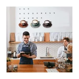 Letrero de madera con texto en inglés Latte Mocha Java_4