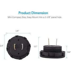 MICTUNING MICVMVoltímetro azul pantalla digital LED de 12_6