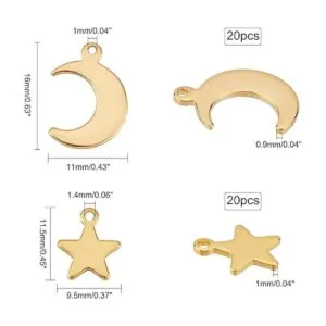 UNICRAFTALE Dijes de estrella y luna de colores mixtos_2