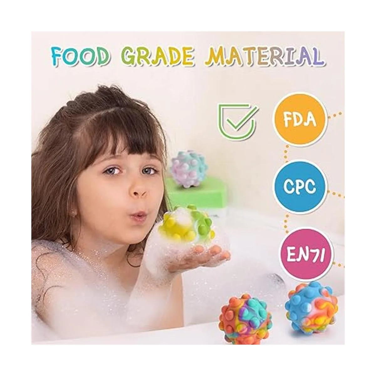 Paquete de 4 bolas de juguete sensorial Push Pop Bubble_3