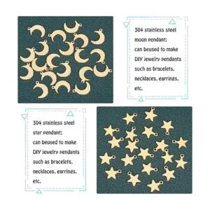 UNICRAFTALE Dijes de estrella y luna de colores mixtos_4