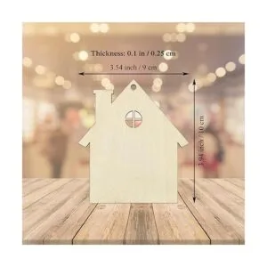 20 piezas de madera en forma de casa DIY recortes de_2