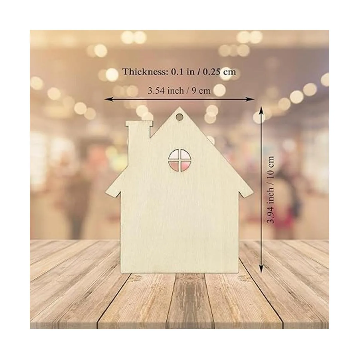 20 piezas de madera en forma de casa DIY recortes de_2