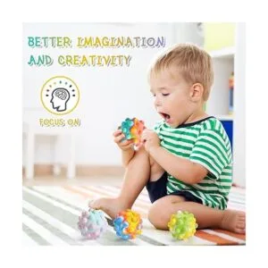 Paquete de 4 bolas de juguete sensorial Push Pop Bubble_4