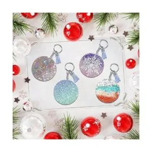 4 moldes de resina de adorno redondo de Navidad de 3_7