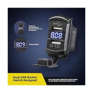 Caflower Interruptor basculante USB cargador de coche_4