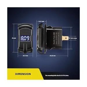 Caflower Interruptor basculante USB cargador de coche_3