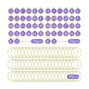 Aylifu 60 anillos dorados de copa de vino de 0.984 in y 2_2