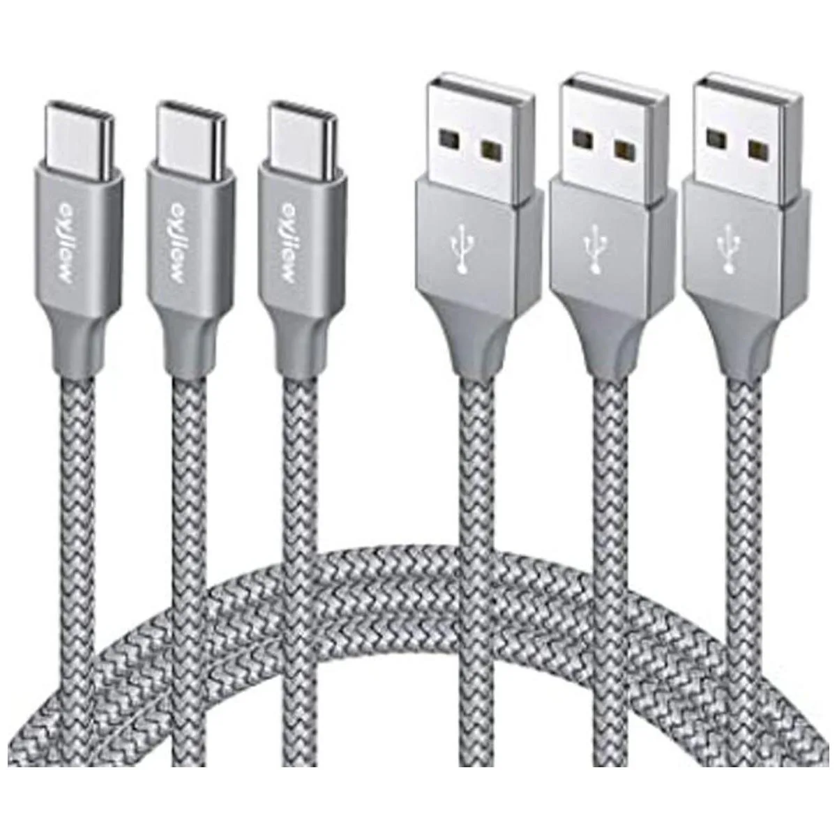 Cable USB C 3 pies paquete de 3 eyjiew 3A de carga_1