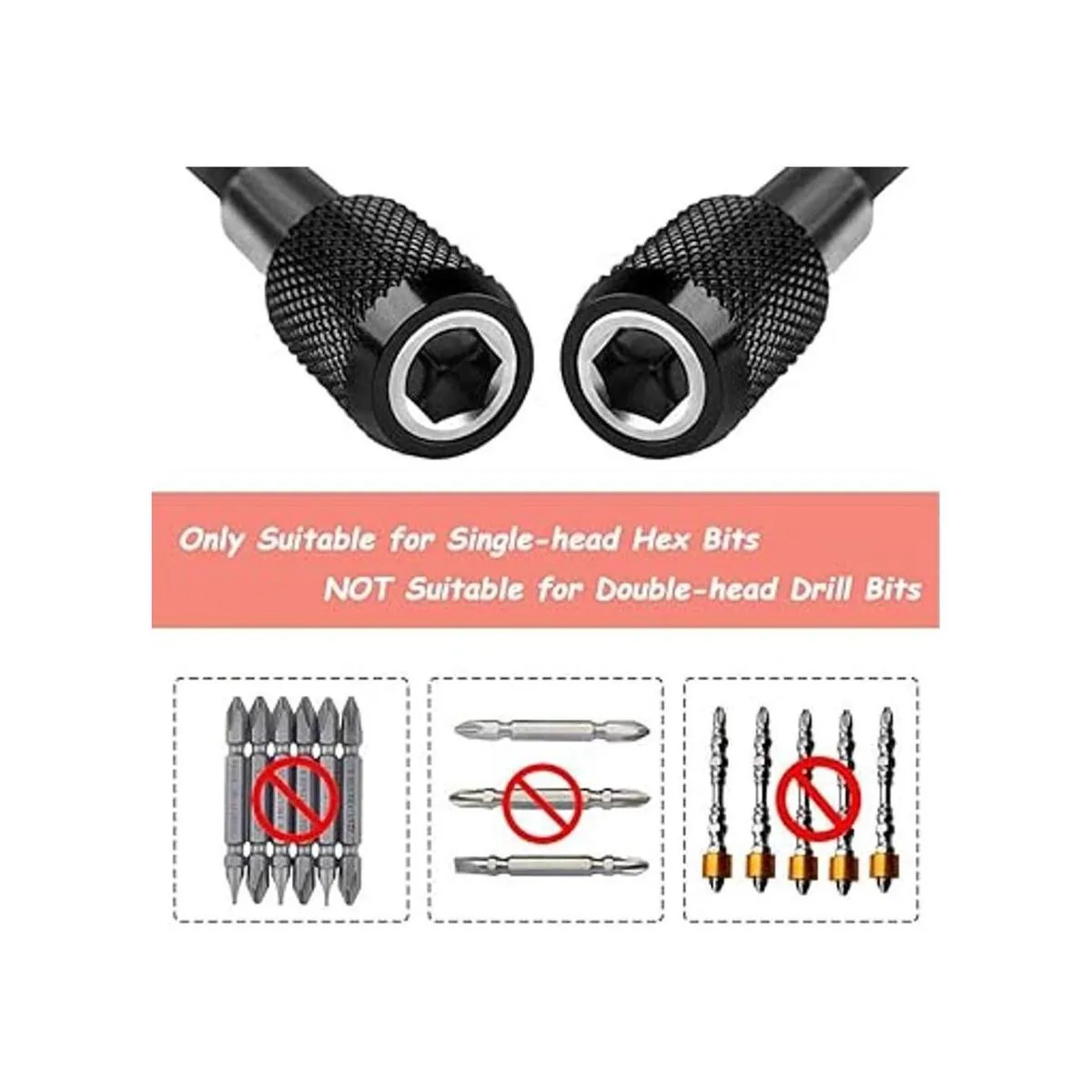 Mesee Juego de 3 brocas de extensión magnética con_5