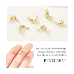 BENECREAT 150 piezas chapadas en oro de 18 quilates para_3