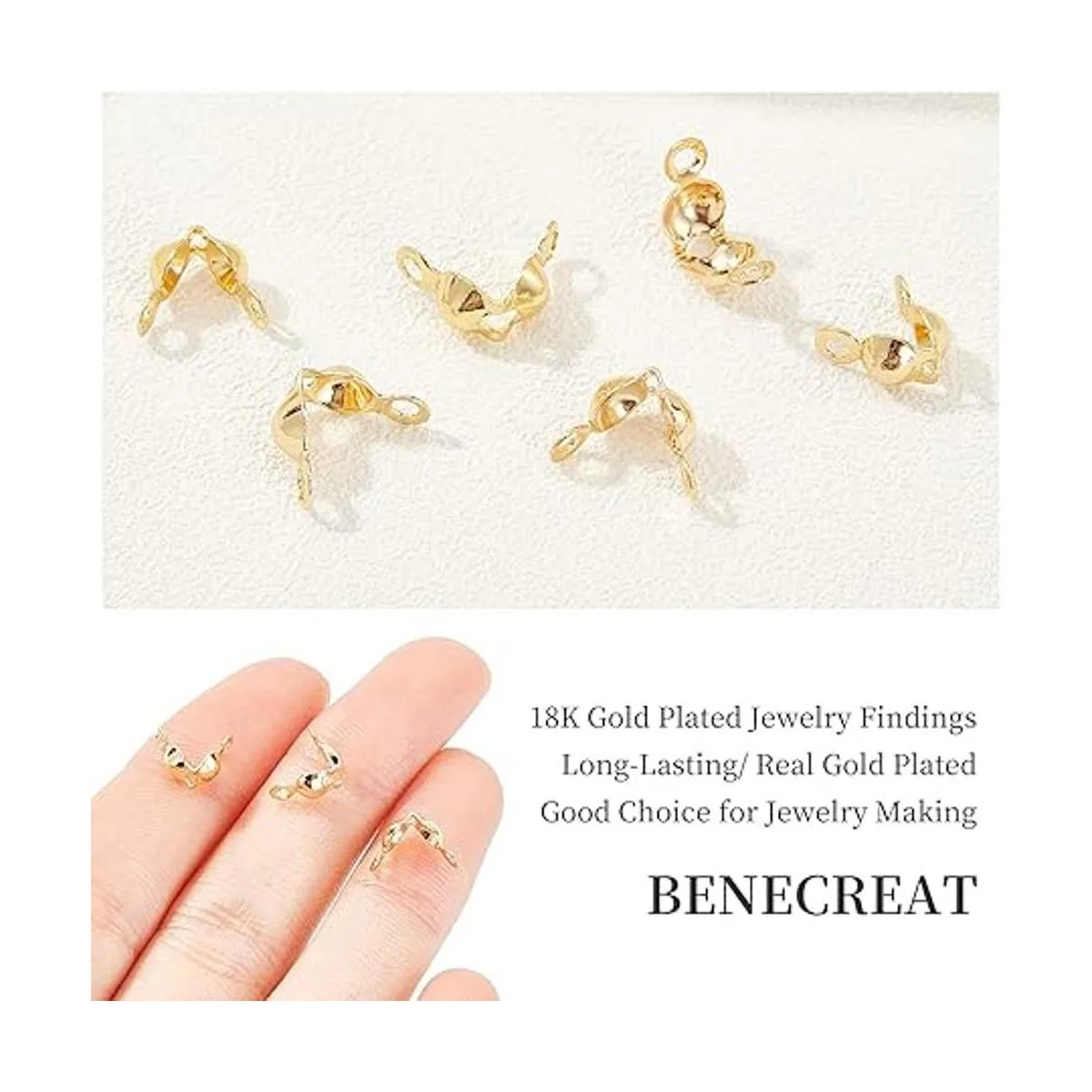 BENECREAT 150 piezas chapadas en oro de 18 quilates para_3