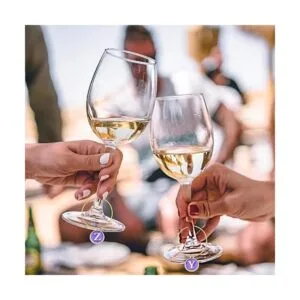 Aylifu 60 anillos dorados de copa de vino de 0.984 in y 2_5