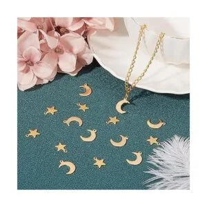 UNICRAFTALE Dijes de estrella y luna de colores mixtos_5