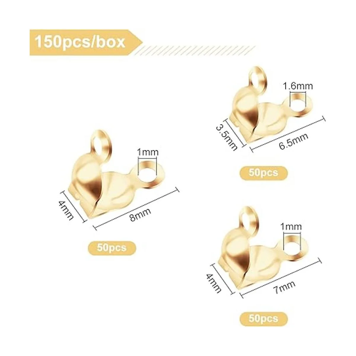 BENECREAT 150 piezas chapadas en oro de 18 quilates para_2