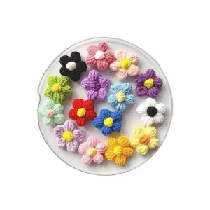 Colorful Flower Crochet Appliques 15pcs Colorful Hand_1