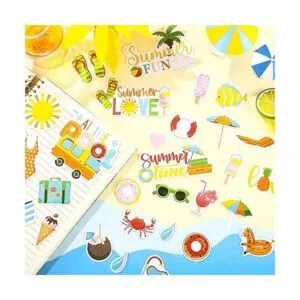 100 piezas de papel con temática de verano troquelado de_5