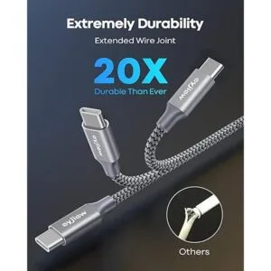 Cable USB C 3 pies paquete de 3 eyjiew 3A de carga_5