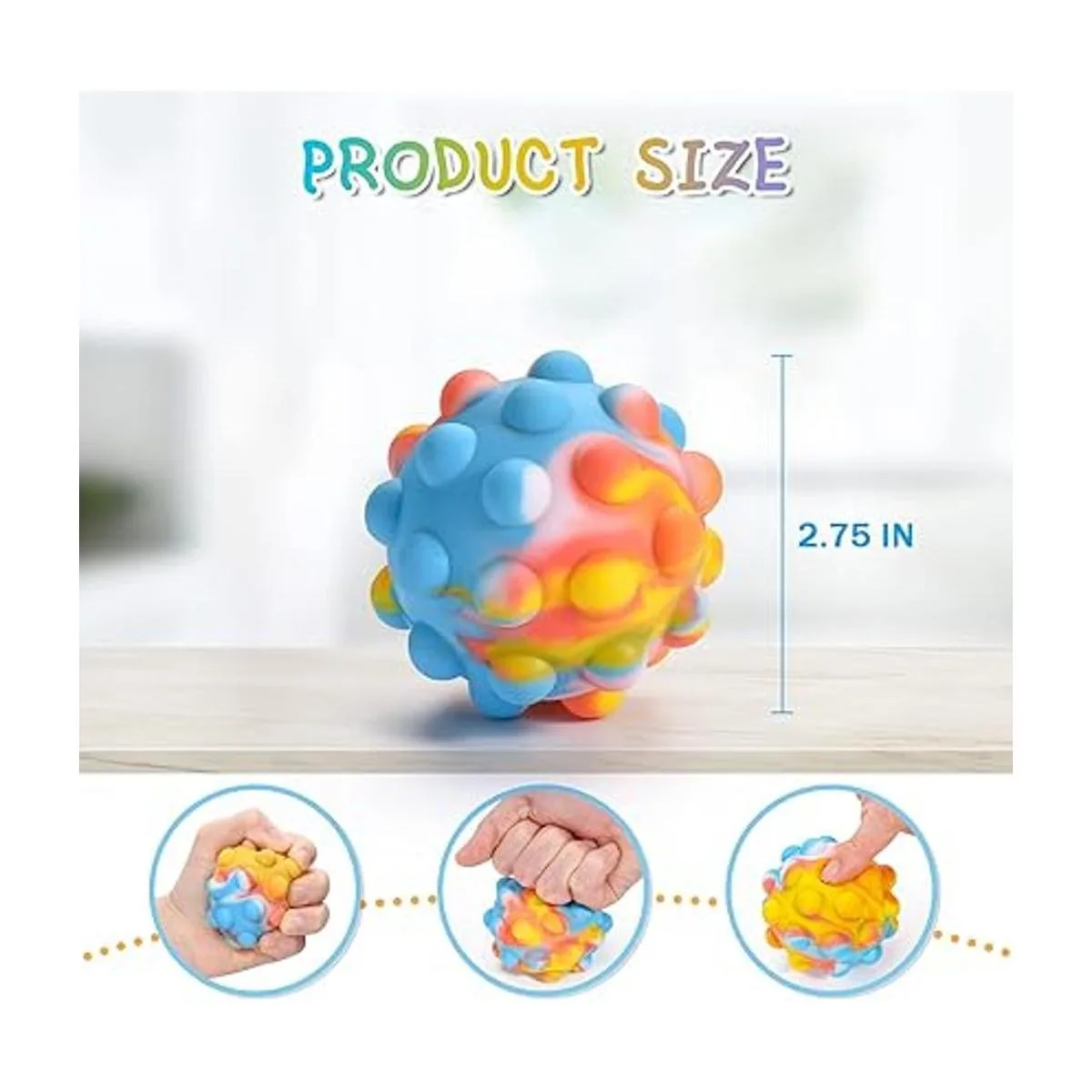 Paquete de 4 bolas de juguete sensorial Push Pop Bubble_2