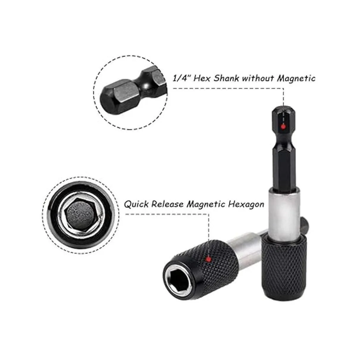 Mesee Juego de 3 brocas de extensión magnética con_2