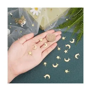 UNICRAFTALE Dijes de estrella y luna de colores mixtos_3