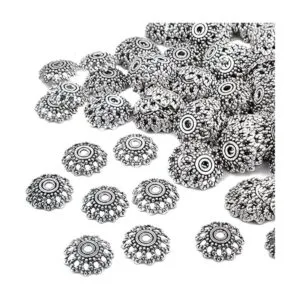 Hmjpng 200 tapas de cuentas de plata envejecida con forma_4