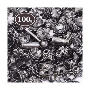 Gorras de cuentas de flores negras de 3.53 oz aleación_2