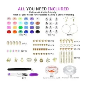 Gionlion 6000 cuentas de arcilla para hacer pulseras 24_3