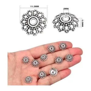 Hmjpng 200 tapas de cuentas de plata envejecida con forma_3