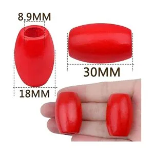 Aylifu 30 cuentas ovaladas de madera con barril espaciador_3