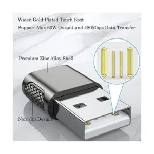 AuviPal Adaptador USB C hembra a USB macho paquete de 2_3