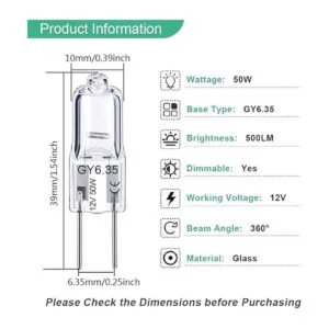 GY6.35 Bombillas halógenas de 12 voltios 50 vatios_3