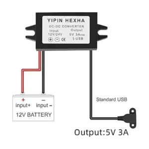 DC 12V 24V a 5V USB 3A 15W Módulo convertidor de corriente_3