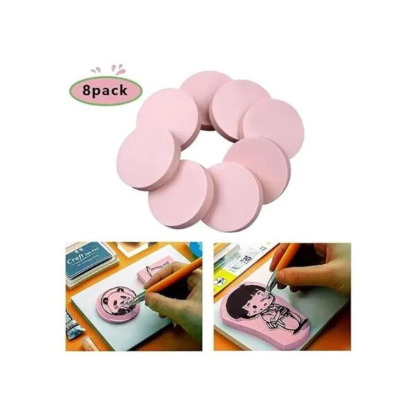 8 bloques de tallado de goma rosa de 2 x 2 pulgadas para_2
