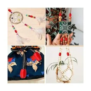 Aylifu 30 cuentas ovaladas de madera con barril espaciador_6