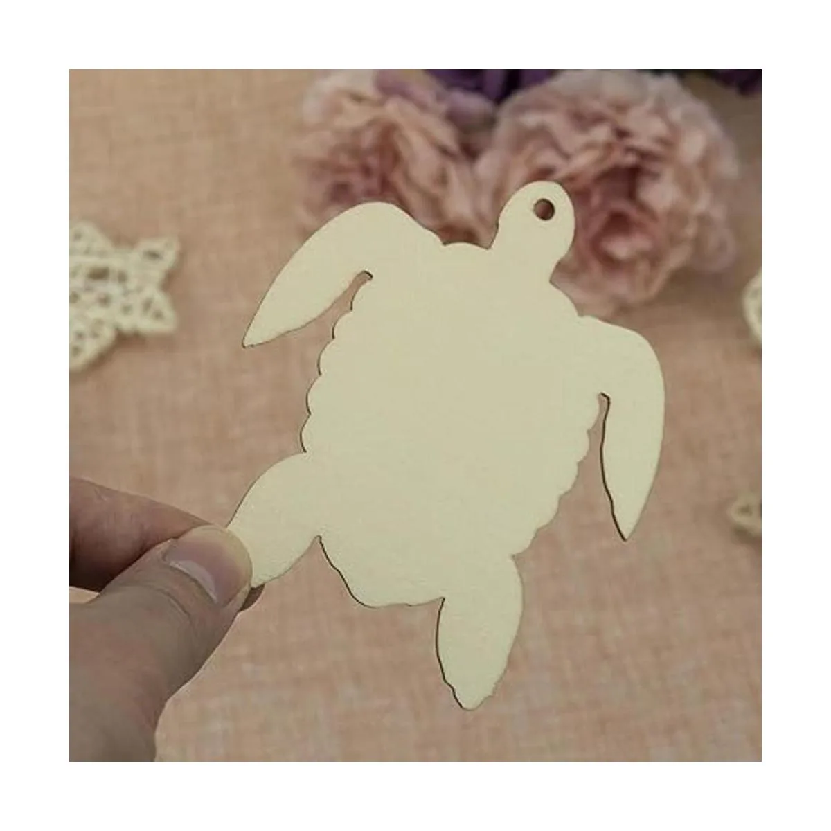 JANOU 20 piezas de madera en forma de tortuga de mar sin_4